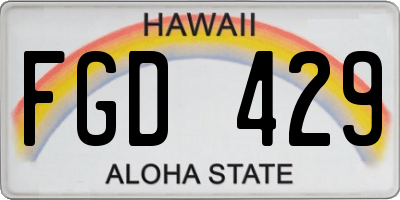 HI license plate FGD429