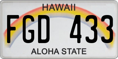 HI license plate FGD433