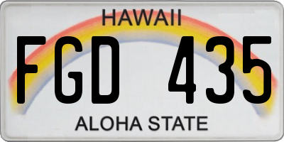 HI license plate FGD435