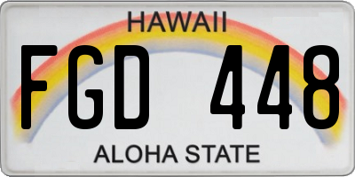 HI license plate FGD448