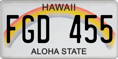 HI license plate FGD455
