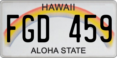 HI license plate FGD459