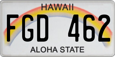 HI license plate FGD462