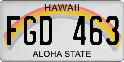 HI license plate FGD463
