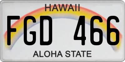 HI license plate FGD466