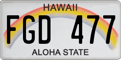 HI license plate FGD477
