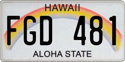 HI license plate FGD481