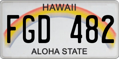 HI license plate FGD482
