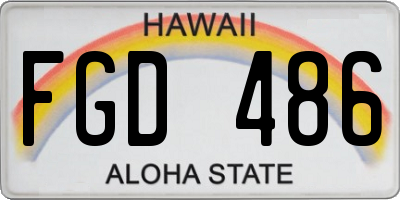 HI license plate FGD486