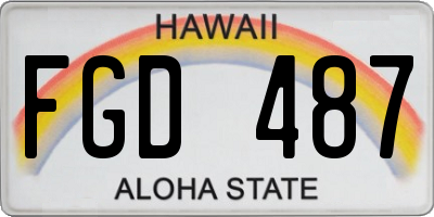 HI license plate FGD487