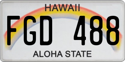HI license plate FGD488
