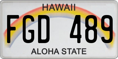 HI license plate FGD489