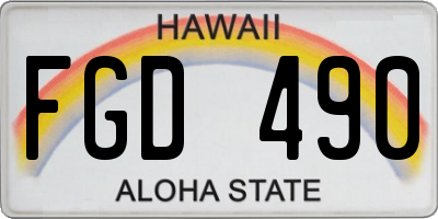 HI license plate FGD490