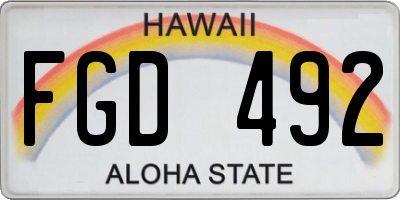 HI license plate FGD492