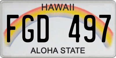 HI license plate FGD497