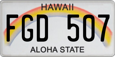 HI license plate FGD507