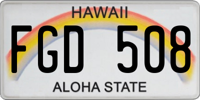 HI license plate FGD508