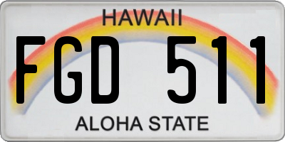 HI license plate FGD511