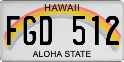 HI license plate FGD512