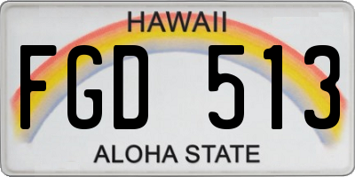 HI license plate FGD513