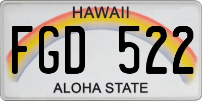 HI license plate FGD522