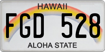 HI license plate FGD528