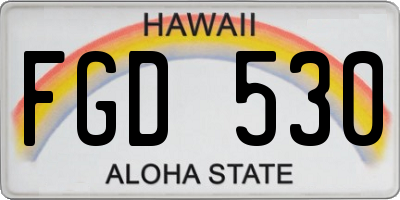 HI license plate FGD530
