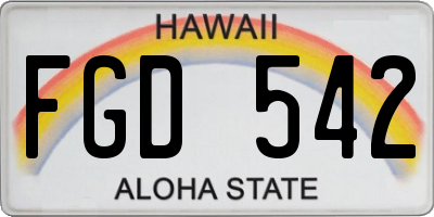 HI license plate FGD542