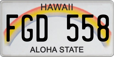 HI license plate FGD558