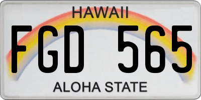 HI license plate FGD565