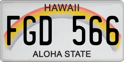 HI license plate FGD566
