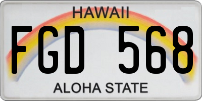 HI license plate FGD568