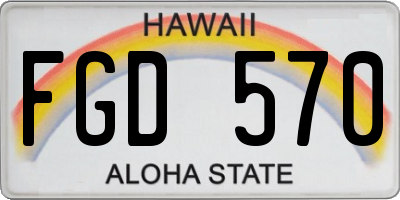 HI license plate FGD570