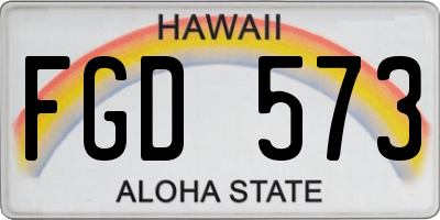 HI license plate FGD573