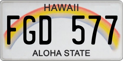 HI license plate FGD577