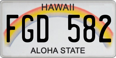 HI license plate FGD582