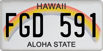 HI license plate FGD591
