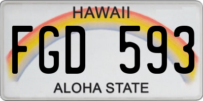 HI license plate FGD593