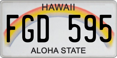 HI license plate FGD595