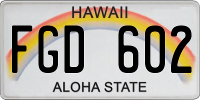 HI license plate FGD602