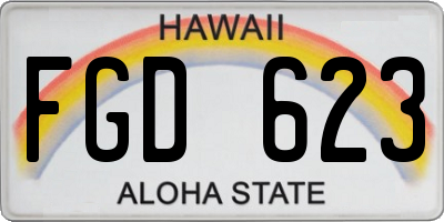 HI license plate FGD623