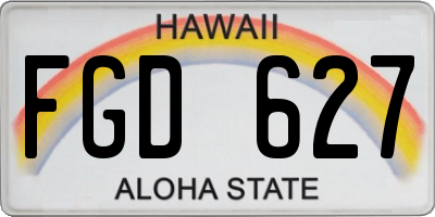 HI license plate FGD627