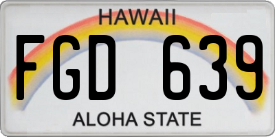HI license plate FGD639
