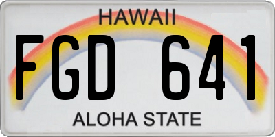 HI license plate FGD641