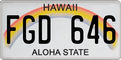 HI license plate FGD646