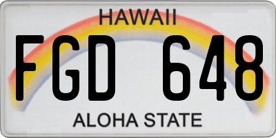 HI license plate FGD648