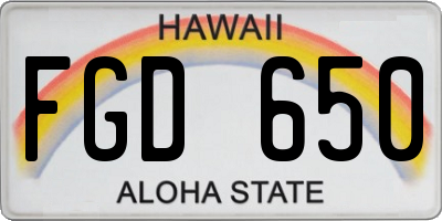 HI license plate FGD650