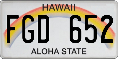 HI license plate FGD652