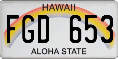 HI license plate FGD653