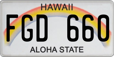 HI license plate FGD660